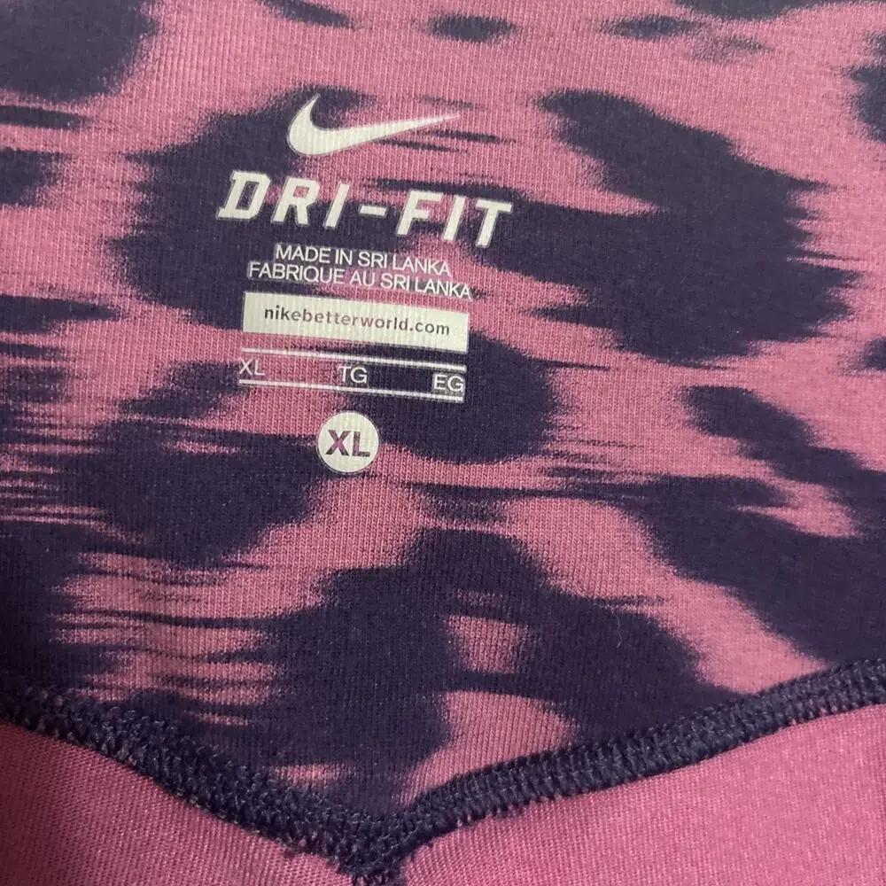 Nike Dri-FIT Tie Dye Leggings Womens XLarge Purple Pink Capri Cropped Yoga Pants